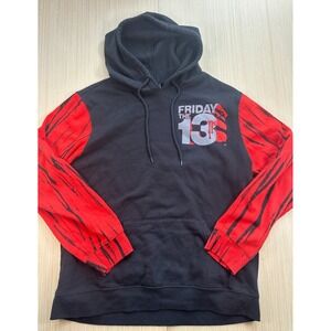 Friday The 13th Hoodie Men's‎ XL Black Spell Out Graphic Print Kangroo Pockets